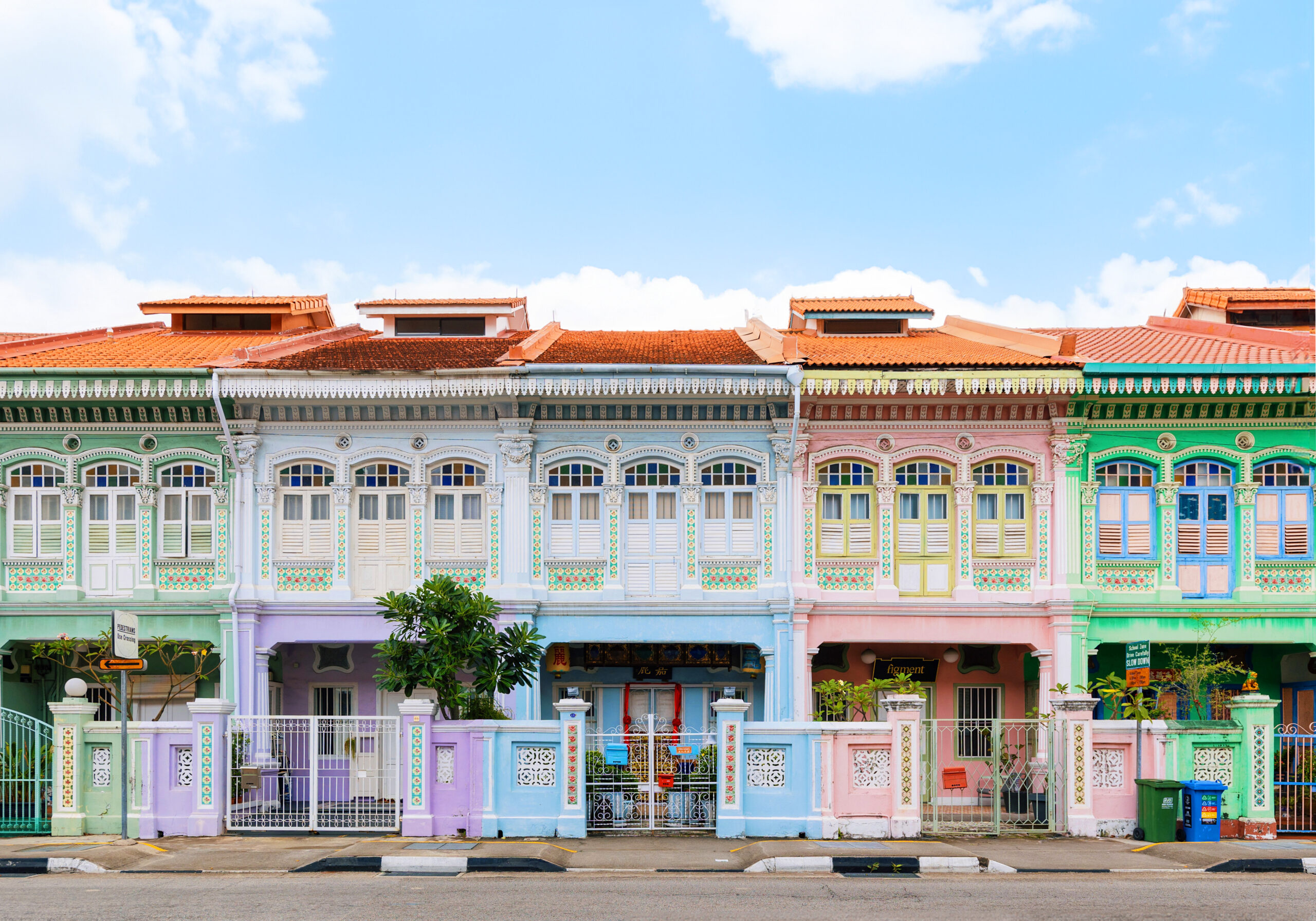 Conserved Peranakan Buildings near Santa Grand Hotel