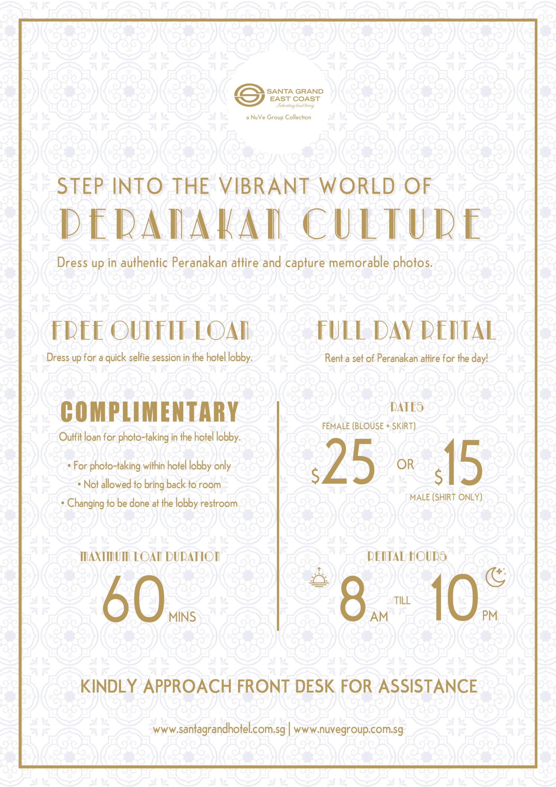 Santa Grand – Peranakan Outfit Rental 2 Peranakan Outfits Available for Rent